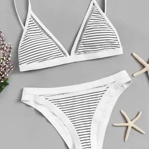 NWT Women's Small White Bikini w/ Pointelle Detail